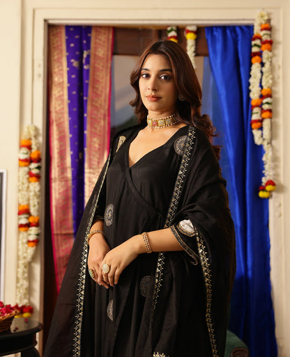 Raag Black Muslin Suit Set