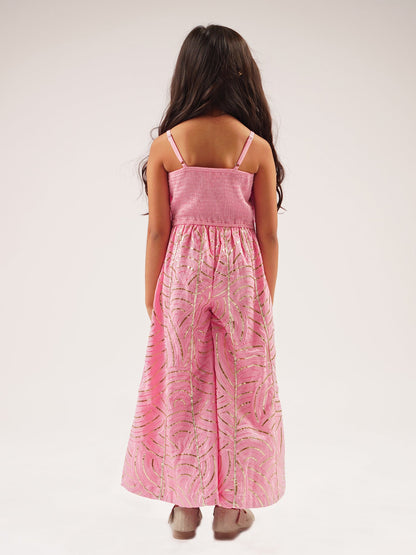 Bollywood Tadka Pink Jumpsuit for Girls