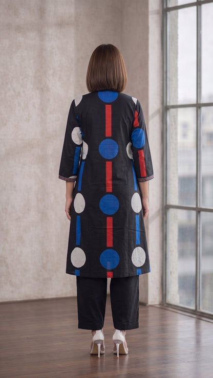 Maurya ebony Cotton Printed Kurta Pant Set