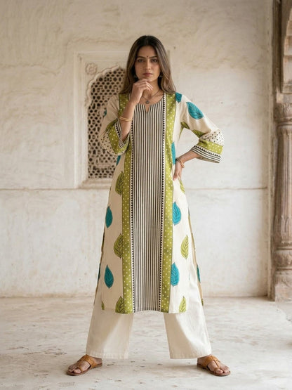 Virosh mantis printed cotton kurta pant set