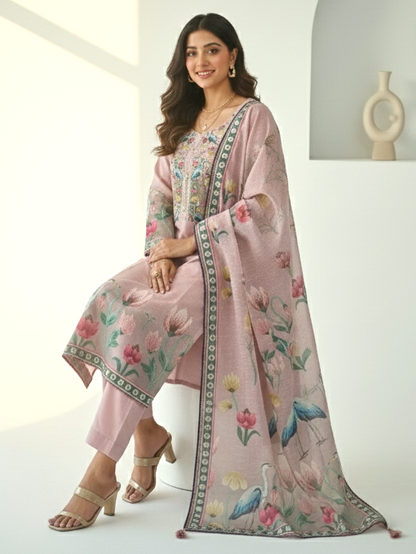 Reet Mauve Printed Work Suit Set