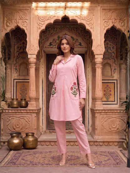 Sarvo softpink cotton co-ord set