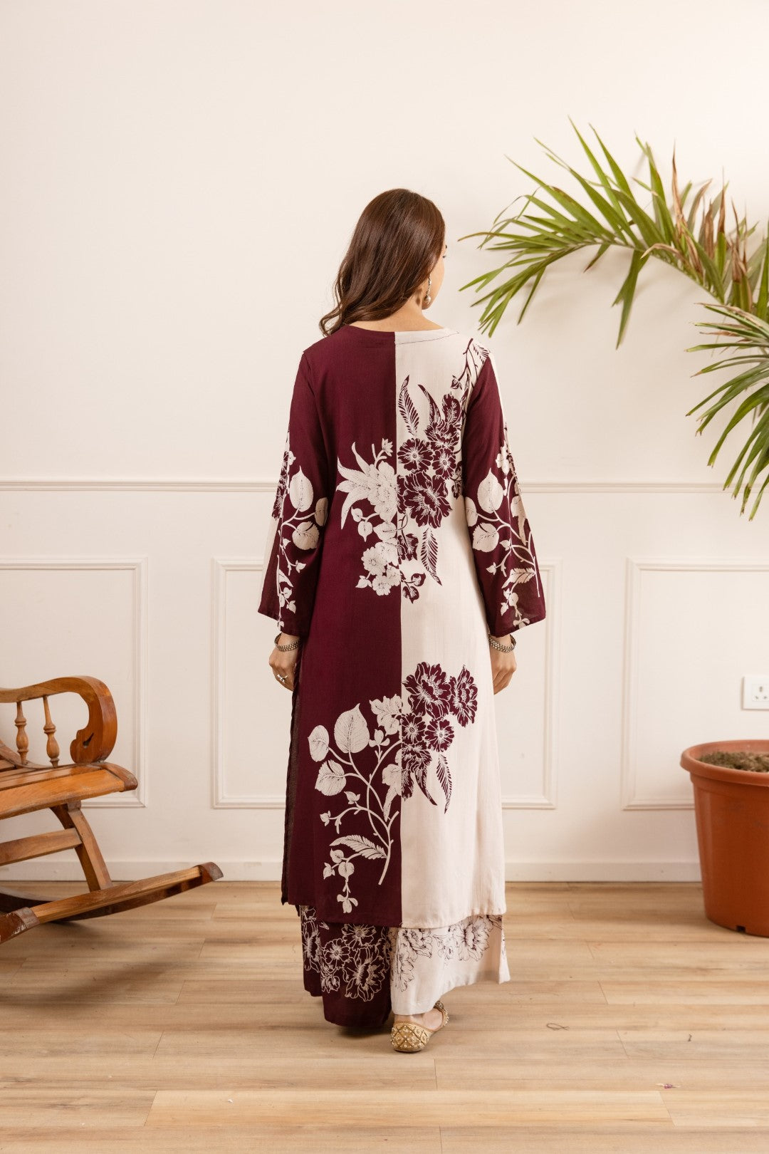 Karen mahagony printed cotton kurta pant set