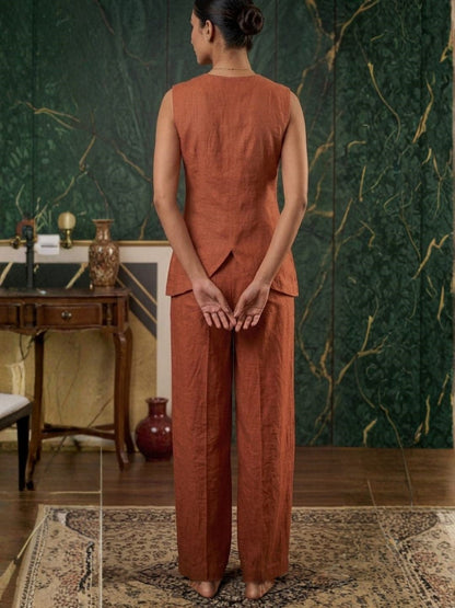 Mihika squash embroidery waist coat pant set