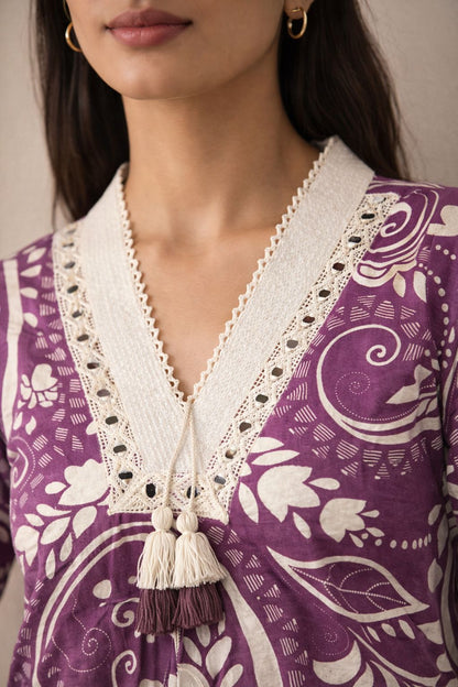 Poppi iris cotton kurta pant set