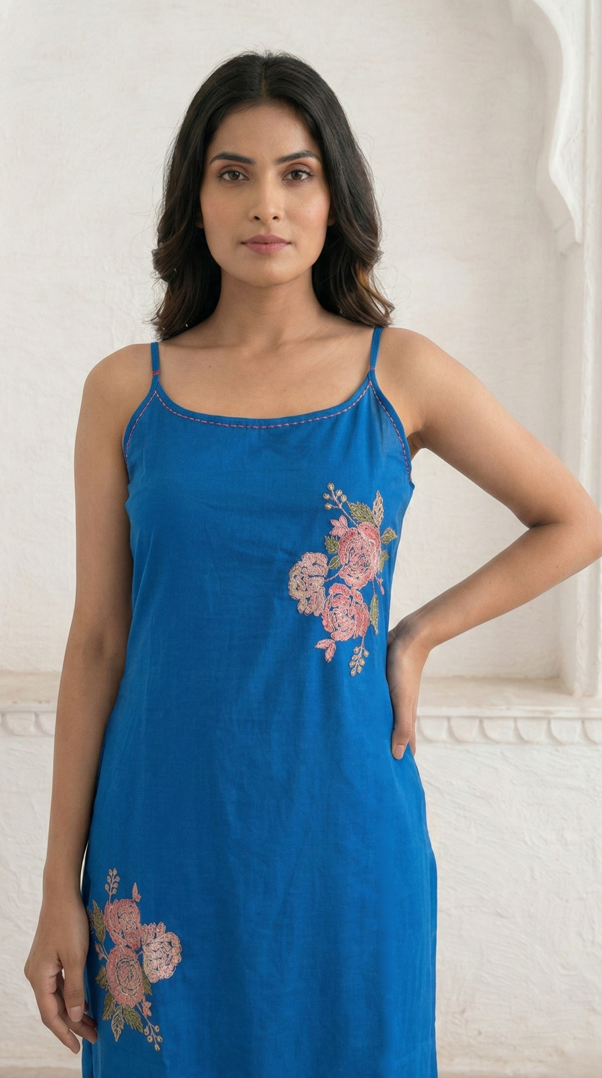 Mishka cobalt embroidery kurta pant set