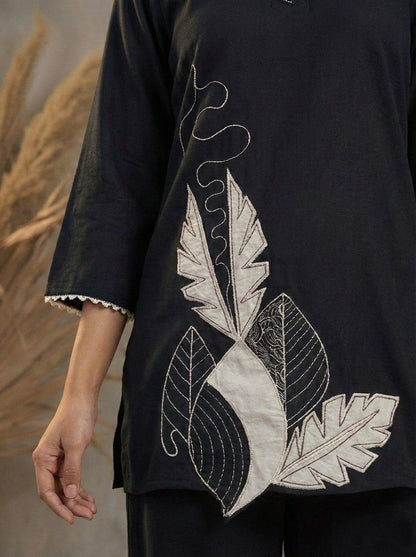 Prisha jet embroidery co-ord set