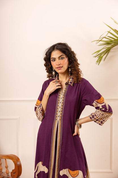 Karen aztec printed cotton kurta pant set