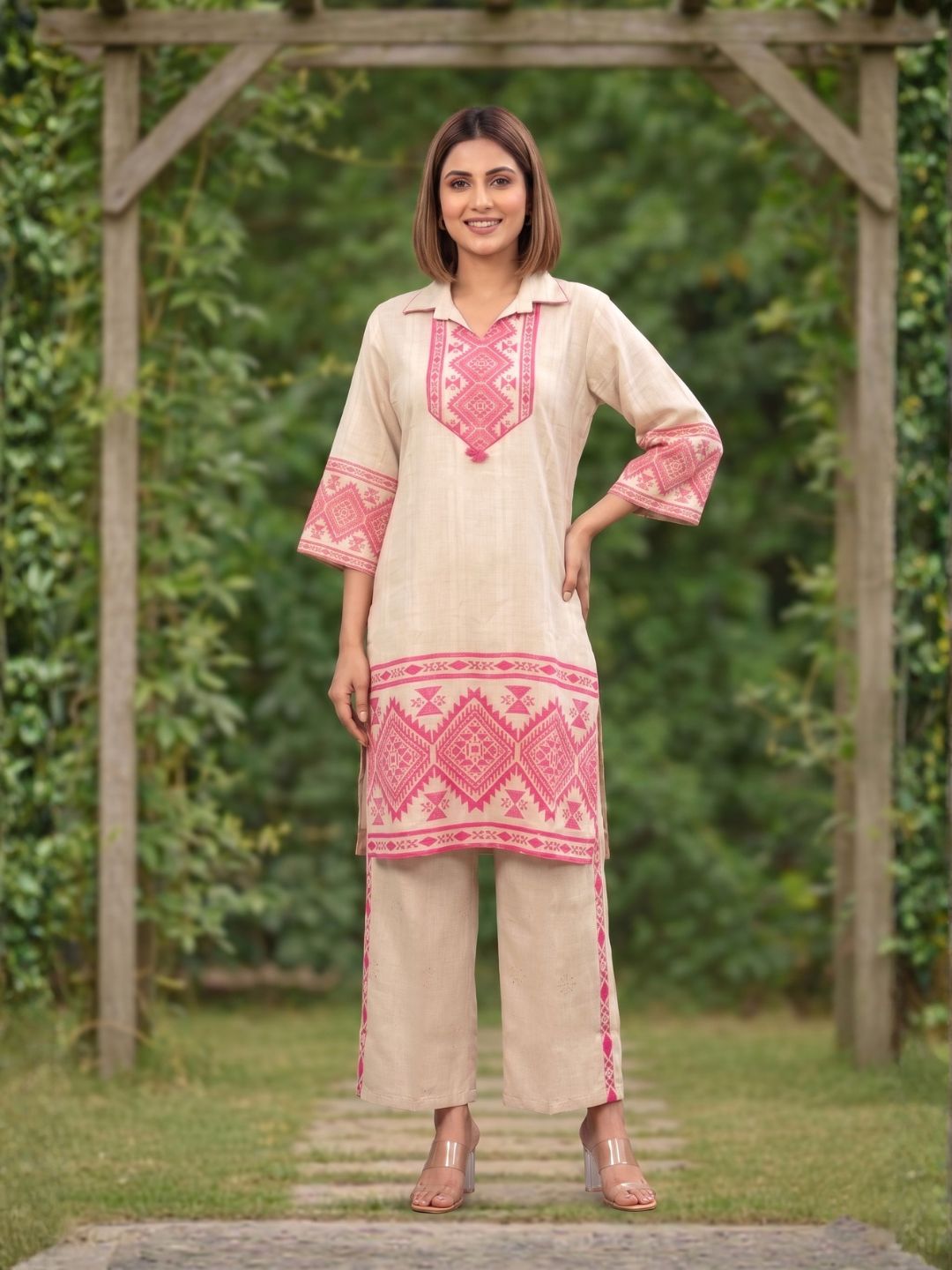 Viyona wisper cotton printed co-ord set