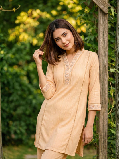 ITI CORAL COTTON KURTA PANT SET