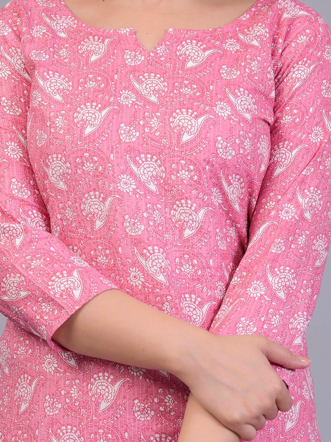 Dhiyona KL Ethnic Motif Printed Regular Pure Cotton Kurta With Trousers & Dupatta