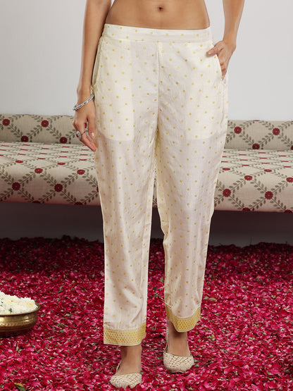 Floral Printed Regular Sequinned Kurta with Palazzo & Dupatta
