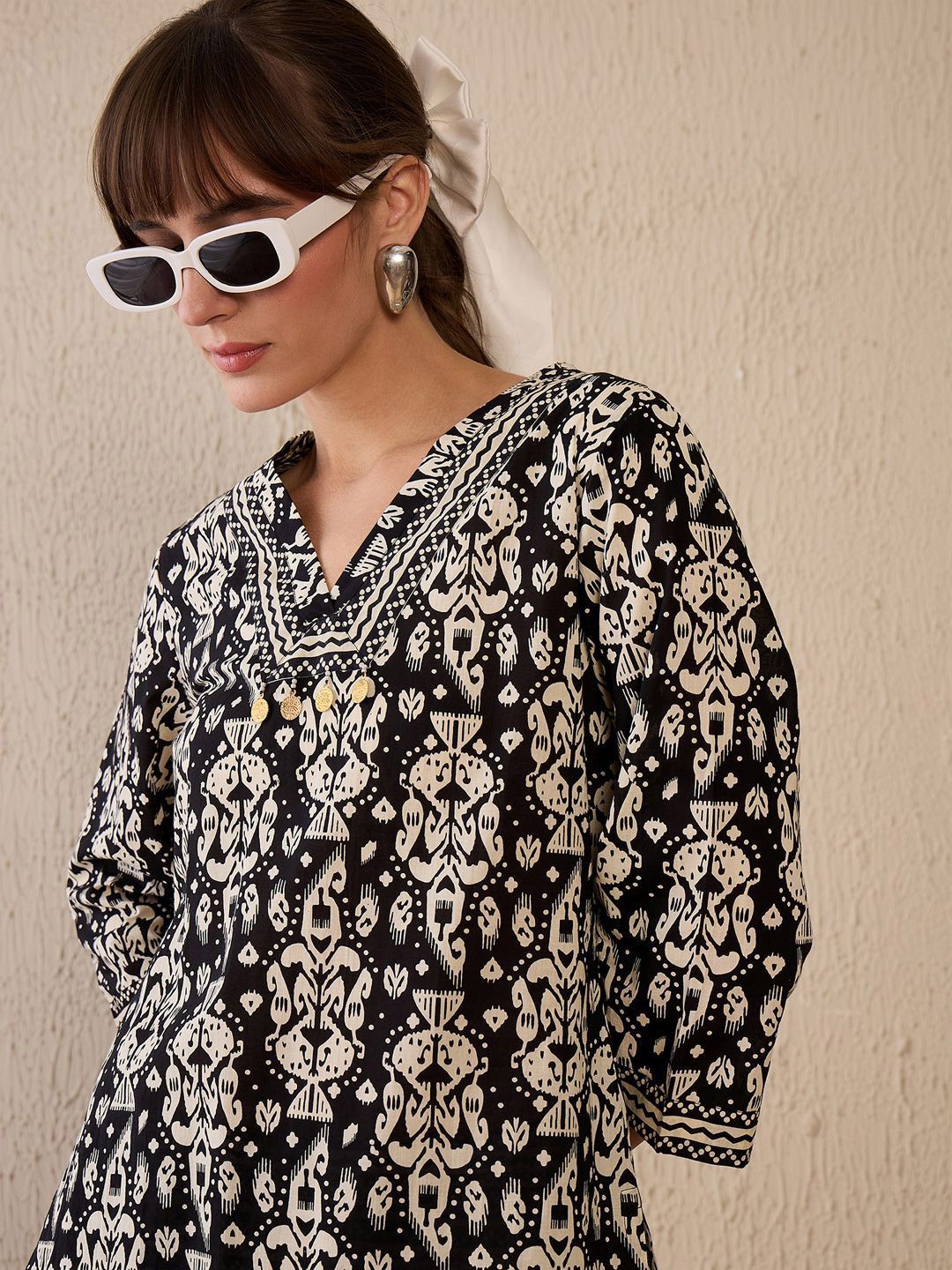 Women Printed Regular Pure Cotton Kurta with Trousers