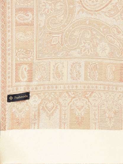 Dhiyona PA Woman Off- White Woven Design Jamawar Shawl