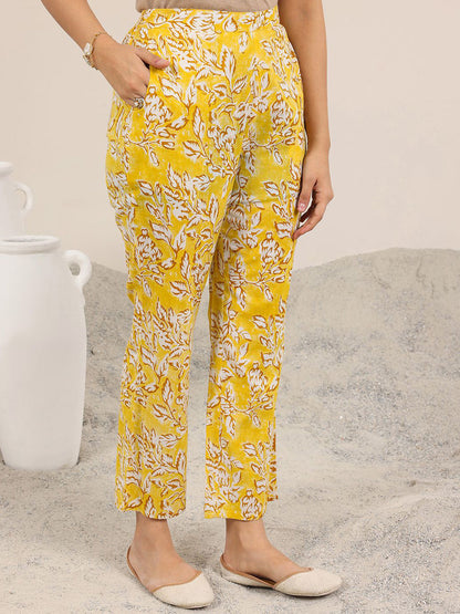 Floral Printed V-Neck Straight Kurta With Trouser