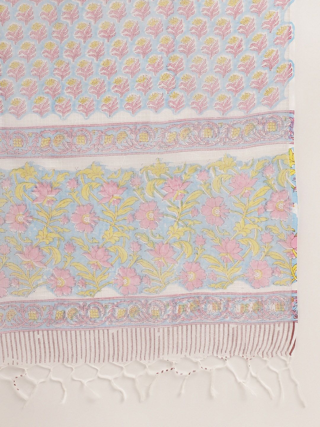 Dhiyona KL Floral Printed Pure Cotton Straight Kurta & Trousers With Dupatta