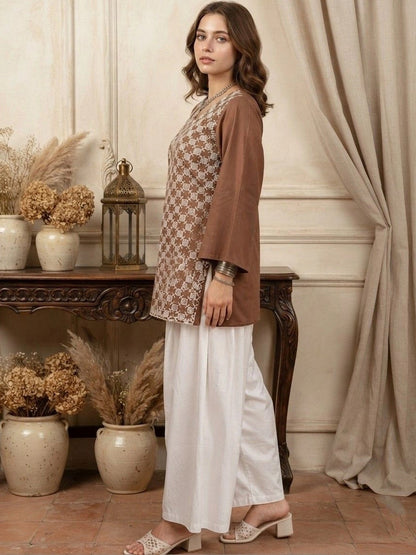 Women Printed Regular Pure Cotton Kurti with Salwar