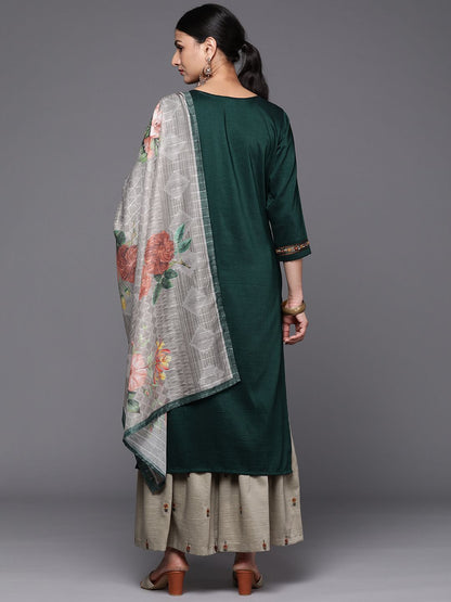 Dhiyona VA Floral Yoke Design Thread Work Kurta with Sharara & With Dupatta