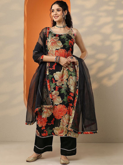 Women Floral Printed Regular Kurta with Palazzos & With Dupatta