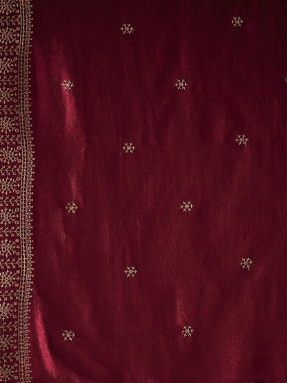 Ethnic Motifs Embroidered Thread Work Straight Kurta with Trousers & Dupatta