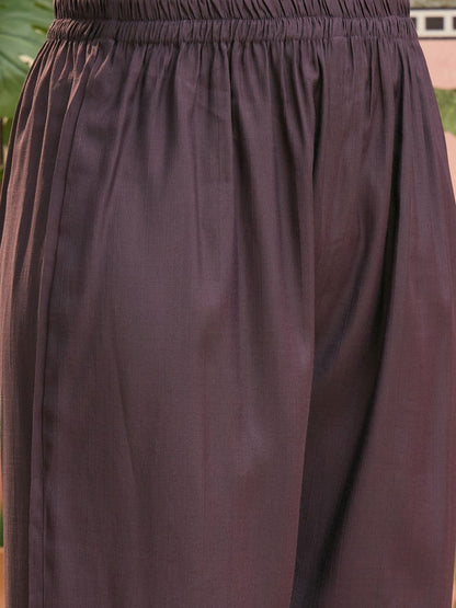 Shirt Collar A-Line Kurta & Trousers