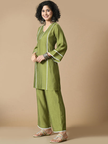 V-Neck Kurta with Palazzos