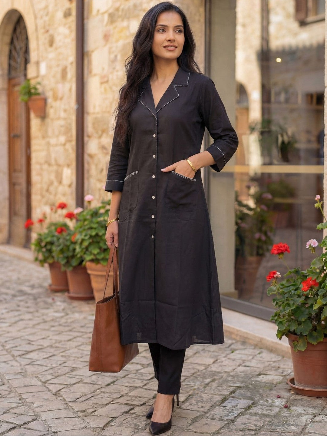 Pure Cotton Kurta With Trousers