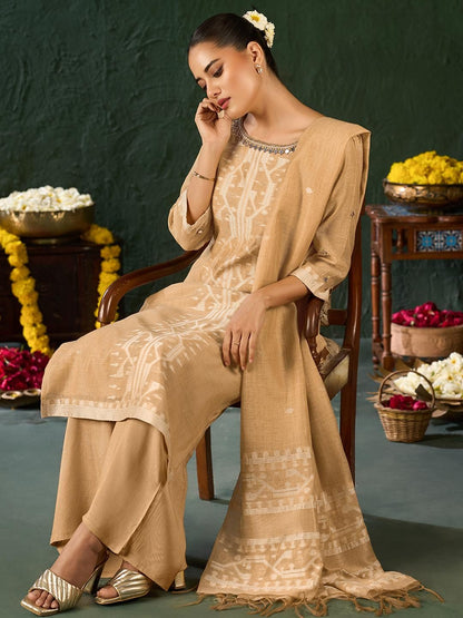 Dhiyona KL Women Ethnic Motifs Embroidered Regular Thread Work Kurta with Palazzos & Dupatta