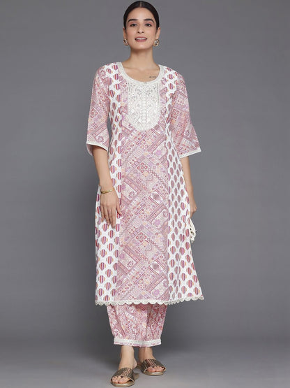 Women Ethnic Motifs Printed Regular Thread Work Kurta with Patiala