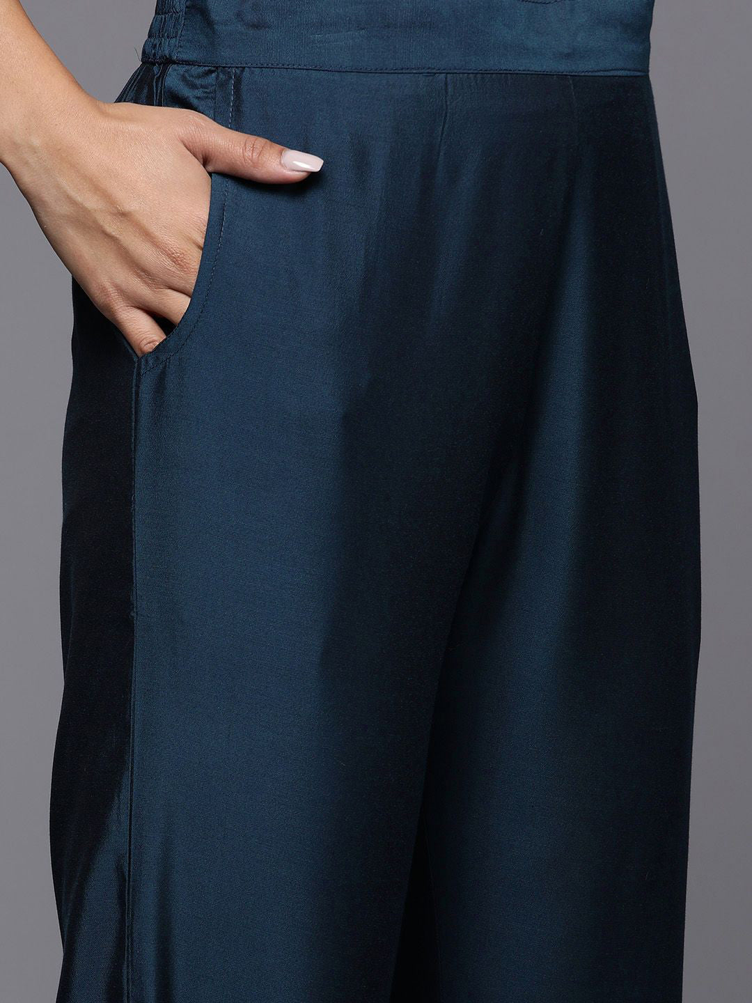 Women Woven Design Self Design Kurta with Trousers & Dupatta