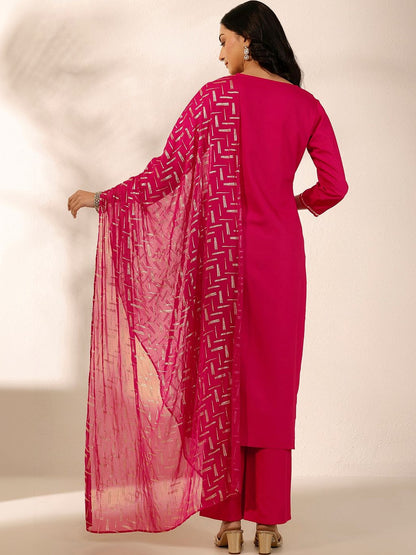Women Ethnic Motifs Embroidered Regular Kurta with Trousers & With Dupatta