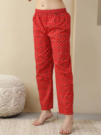 Women Leheriya Printed Angrakha Cotton Kurta with Trousers & Dupatta