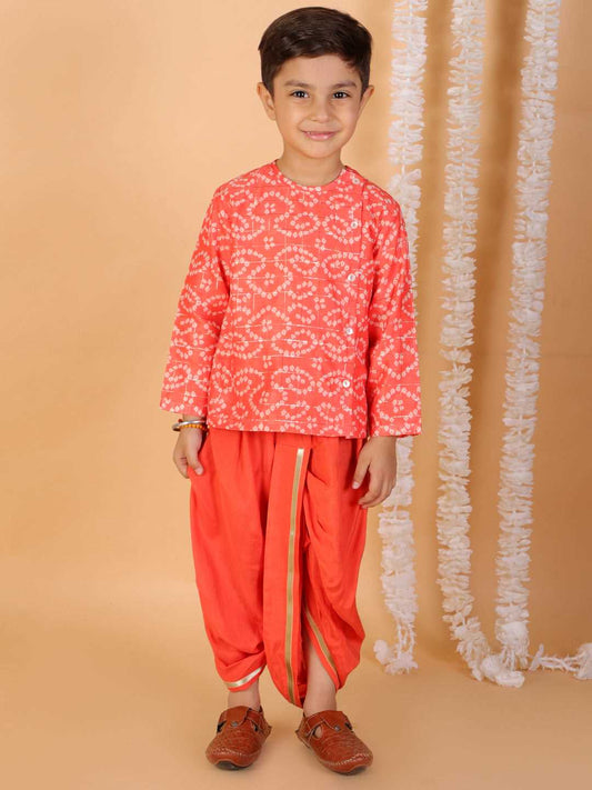 Boys printed kurta dhoti set