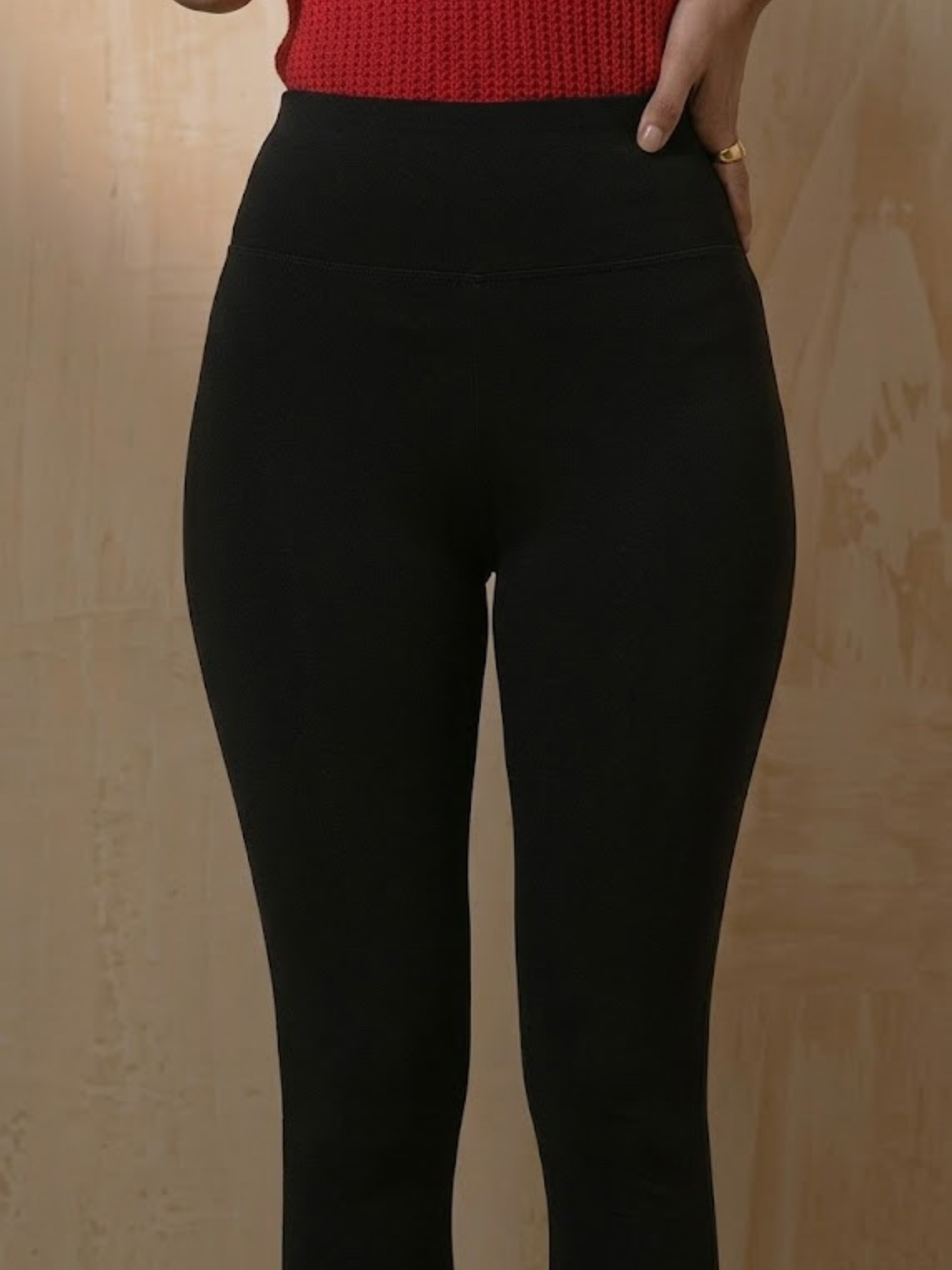 Dhiyona ST 1 Pc Women's Solid Stretchy Black Ankle Leggings