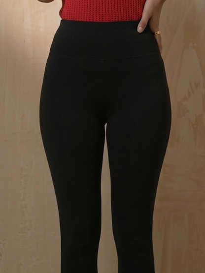 Dhiyona ST 1 Pc Women's Solid Stretchy Black Ankle Leggings