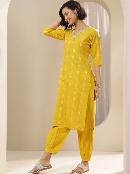 Women Ethnic Motifs Printed Regular Thread Work Kurta with Dhoti Pants & With Dupatta