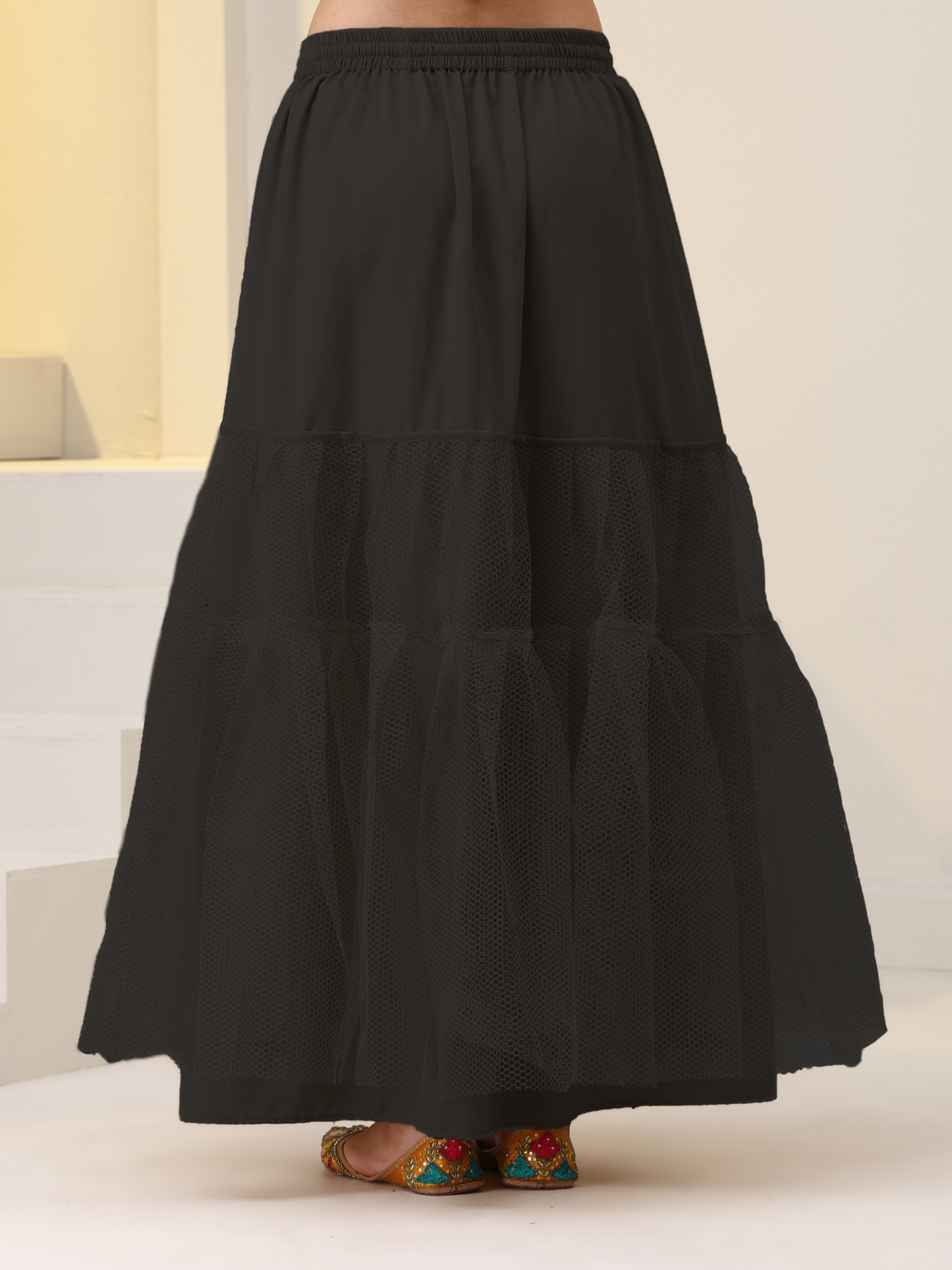 Dhiyona ST Black Can Can Under Skirt for Lehenga
