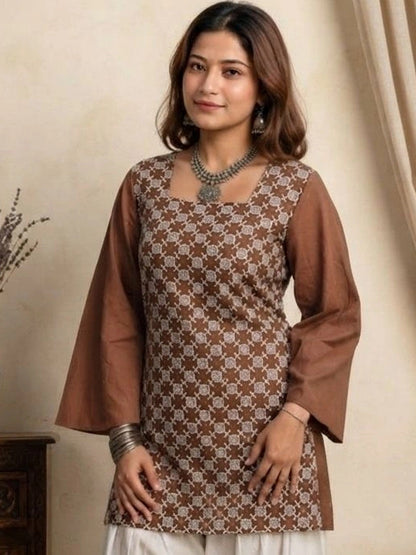 Women Printed Regular Pure Cotton Kurti with Salwar
