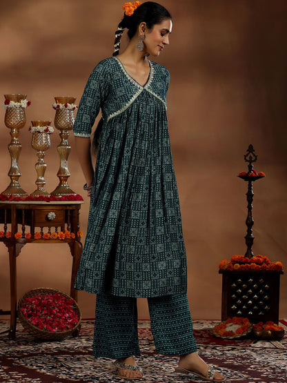 Ethnic Motifs Printed Empire Gotta Patti Kurta with Trousers & Dupatta