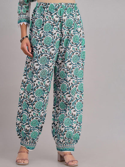 Dhiyona KL Women Floral Printed Regular Pure Cotton Kurta with Palazzos & With Dupatta