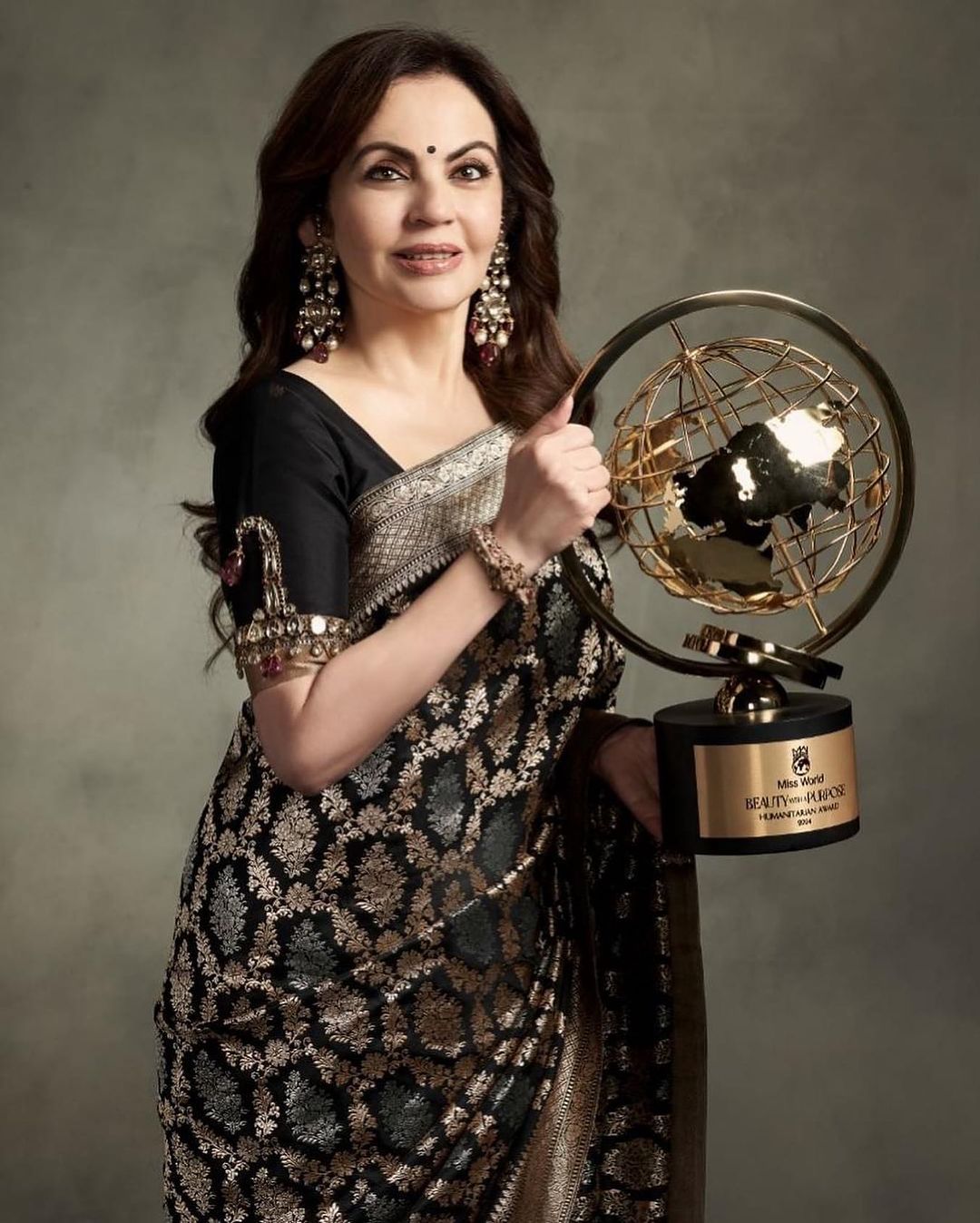 Dhiyona HH Nita Ambani Inspired Banarasi Semi Katan Silk Saree with Sona Rupa Zari