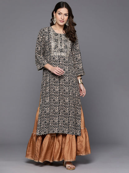 Dhiyona IE Floral Printed Sequinned Kurta