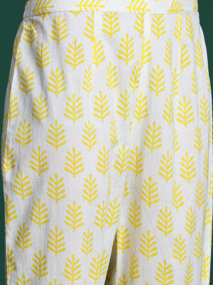 Floral Printed Pure Cotton Kurta with Trousers & Dupatta
