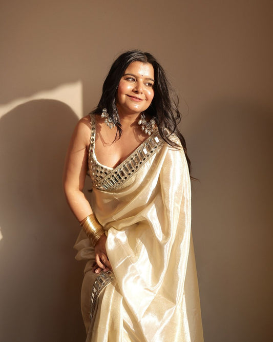 Dhiyona HH Designer Mirror Work Pure Tissue Silk Saree | Special Edition