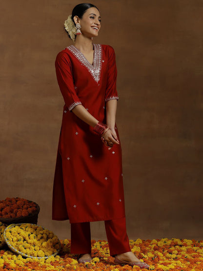 Women Ethnic Motifs Embroidered Regular Kurta with Trousers