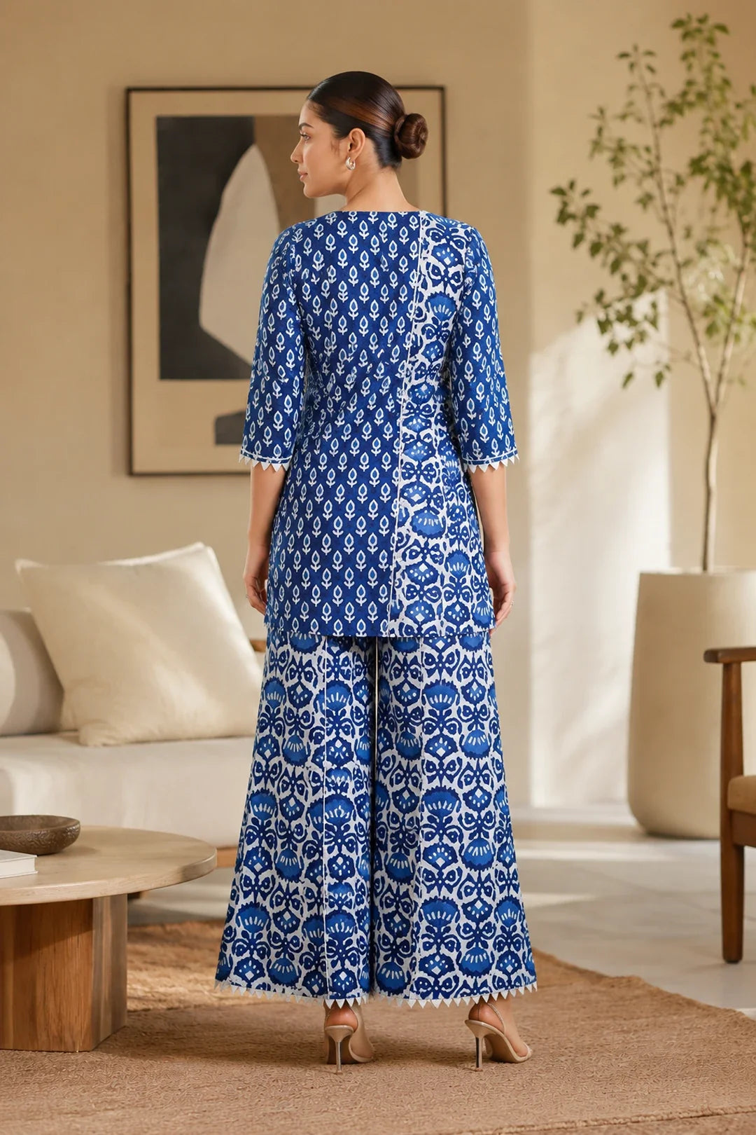 Indigo Arian Sharara Set