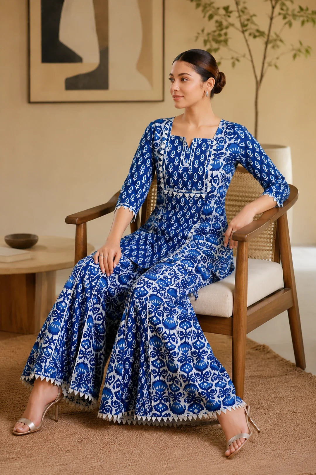 Indigo Arian Sharara Set