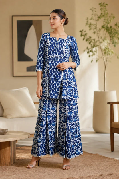 Indigo Arian Sharara Set