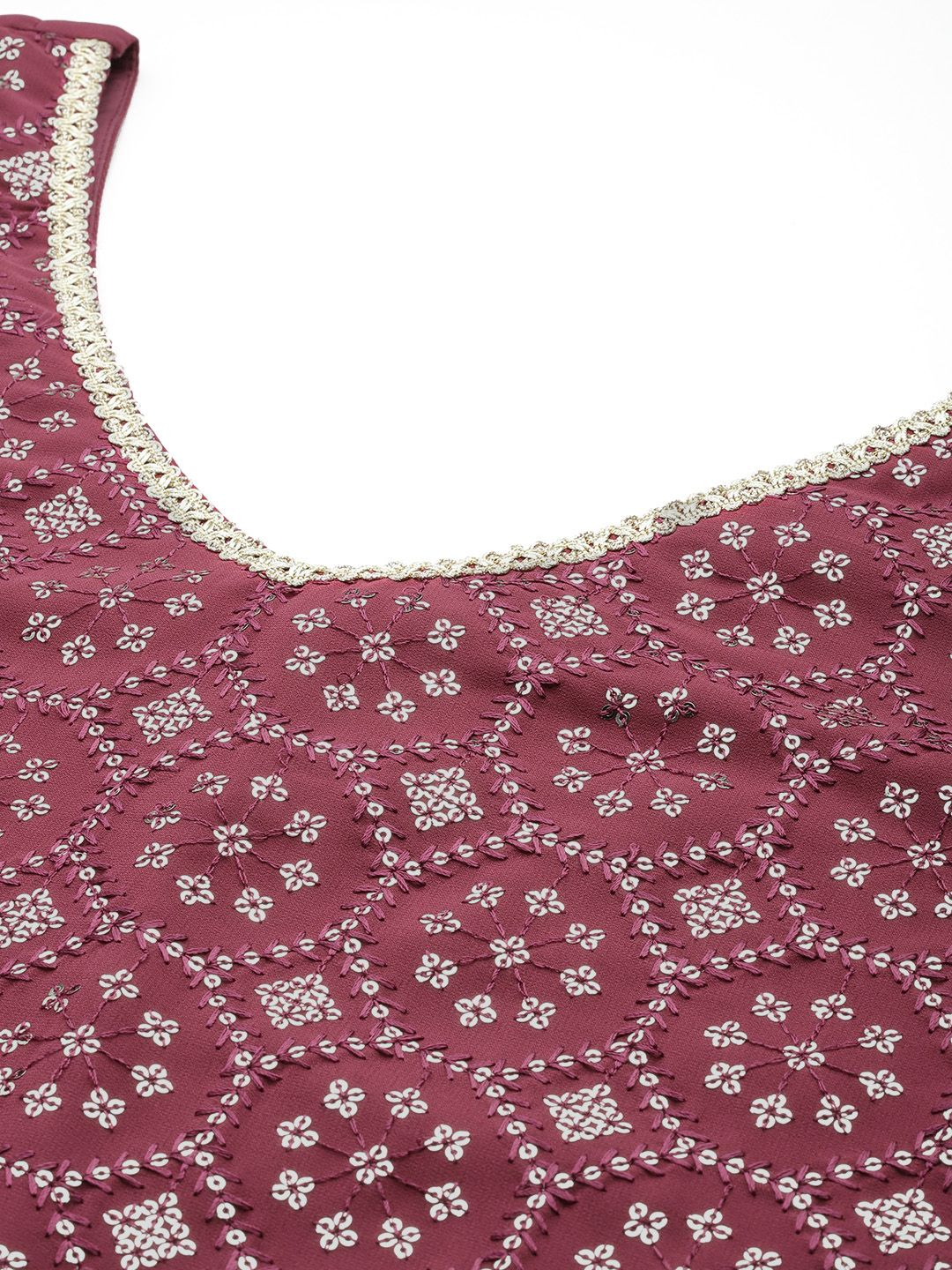Dhiyona IE Women Embroidered Straight Sequinned Kurta with Sharara & With Dupatta