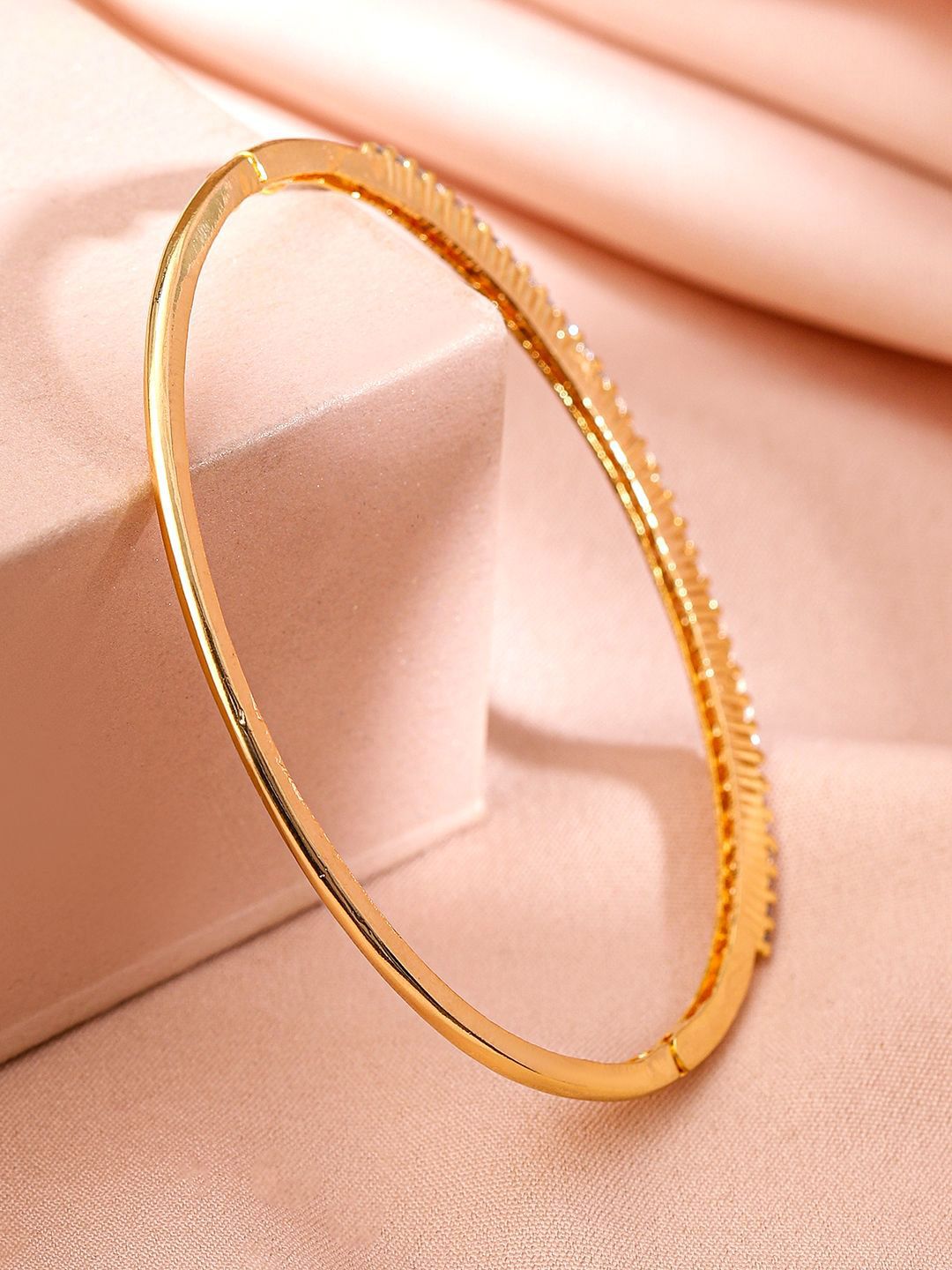 Dhiyona RJ Women's 22K Gold Plated Cubic Zirconia Bangles Style Bracelet